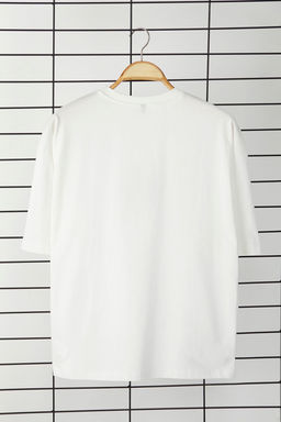 TRENDYOL MAN Unisex Ekru Crop/K?sa Kal?p Cicek Nak?sl? %100 Pamuk T-Shirt TMNSS25TS00098 - Trendyolmilla фото 8