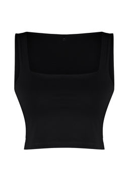 TRENDYOLMILLA Beyaz Duz Slim Kare Yaka Super Crop Orme Atlet TWOSS24AL00031  фото 7