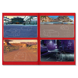 Наклейки многоразовые в альбоме «Тачки», 2 шт., формат А4, Дисней