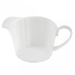 "Совершенство" Сливочник (молочник) фарфоровый 250мл, 13,7х8,4см h8,2см, белый, рельефный декор (Китай)