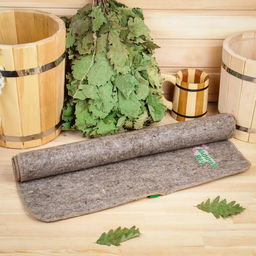 Лежак для бани Банный рай, войлок, серый, 180х60см