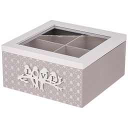 ШКАТУЛКА ДЛЯ ЧАЯ КОЛЛЕКЦИЯ LOVE 18*18,5*9 СМ