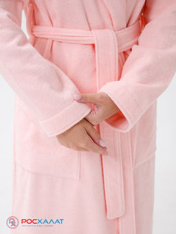 Женский халат с капюшоном розовый МЗ-06 (7)