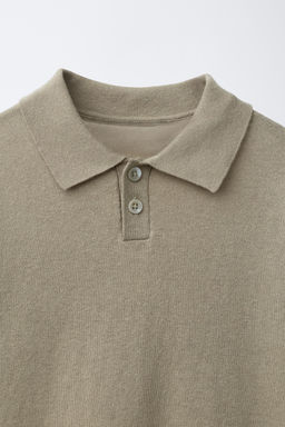 POLO ALGOD?N LINO RAYAS / Khaki claro - Zara фото 3