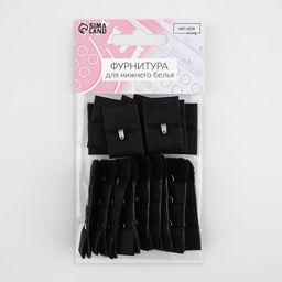 Цена за 3 шт. Застёжка для бюстгальтера, 3 ряда 1 крючок, 2 2,8 см, 2 5 см, 10 шт, цвет чёрный - Арт узор фото 3