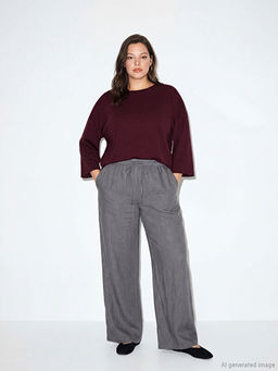 Beli Lastikli Modal Kar???ml? Kad?n Pantolon