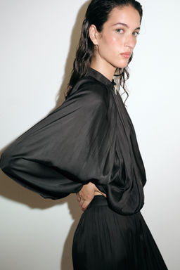 CHAQUETA BOMBER SATINADA / Negro - Zara фото 3