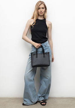 Сумка Модель №1632 | кожзам | крокодил | черный | Р920-1 | 33395 - L-craft фото 9