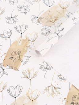 Цена за 10 шт. Бумага упаковочная, глянцевая « Цветочный нюд», 40×60 см