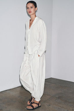 ZW COLLECTION STRIPED BALLOON TROUSERS
