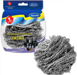 Мочалка д/тефлона металл. спирал. Титан 12 г арт. 3747 Антелла