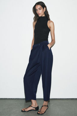CROPPED TROUSERS WITH WRAP WAIST - Zara фото 13