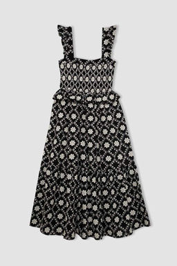 Платье миди с квадратным вырезом и бретелями Lug Von Siga x DeFacto  фото 10