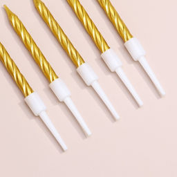 Набор свечи в торт Спираль, 200шт, 5 см, золотой металлик - Страна карнавалия фото 7
