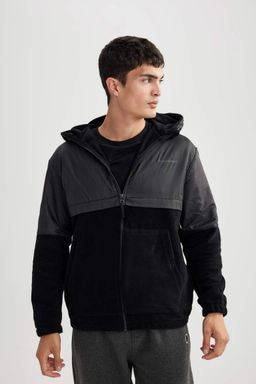 Флисовый кардиган с капюшоном Discovery Channel Relax Fit - Defacto фото 3