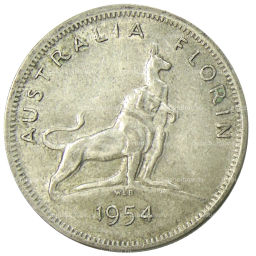 1 флорин (2 шиллинга) 1954 года Австралия  Королевский визит Елизаветы II