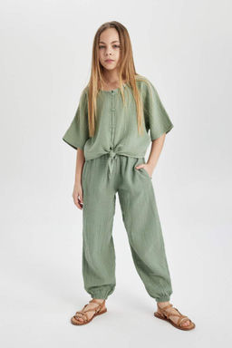 Блузка с коротким рукавом для девочки - Defacto фото 2