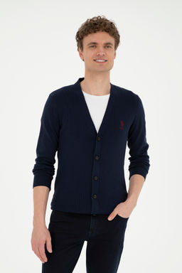 Мужской кардиган U.S. Polo Assn темно-синий хлопок  фото 15