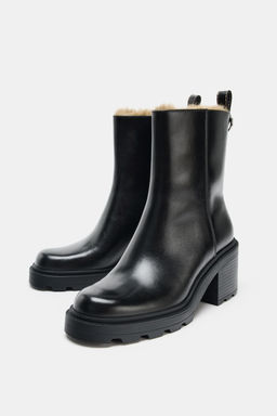 WATER REPELLENT LEATHER ANKLE BOOTS - Zara фото 4