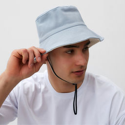 Панама двусторонняя унисекс MINAKU, цвет голубой, молочный, размер 56