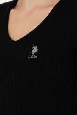 Женский черный базовый свитер с v-образным вырезом Неожиданная скидка в корзине - U.s. polo assn фото 7