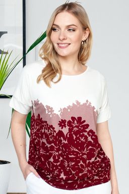Туника 3173/04/Бордовый, бежевый