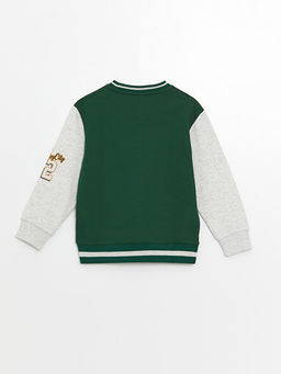 Bisiklet Yaka Bask?l? Uzun Kollu Erkek ?ocuk Sweatshirt - Waikiki фото 2