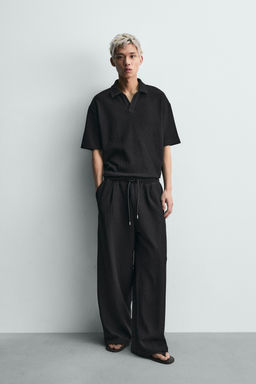 PANTAL?N RELAXED FIT OTOM?N PLIEGUES / Negro