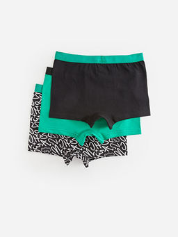 Bask?l? Pamuklu Erkek ?ocuk Boxer 3l? - Waikiki фото 2