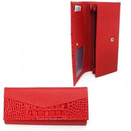 Портмоне женское Croco-ПР-972 натуральная кожа 2 отд, 8 карм, алый флотер/красный КЛ (128/96) 237116