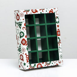 Коробка под 12 конфет Новогодний паттерн, 19?15?3.5 см - UPAK LAND фото 6