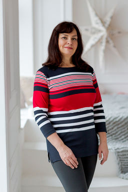 Туника женская из интерлока Тереза-2 красный, черный