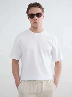 Relaxed Fit Bisiklet Yaka Erkek Ti??rt
