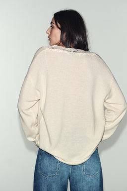WOOL BLEND LACE KNIT SWEATER - Zara фото 12