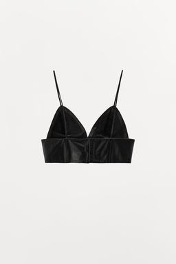 LEATHER TRIANGLE TOP - Zara фото 6