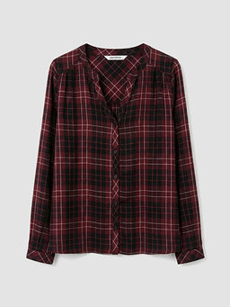 Ka??k Yaka Ekose Oversize Bluz