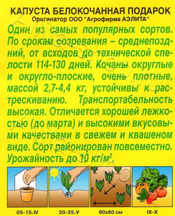 Капуста б/к Подарок 0,5г (Аэлита, серия Лидер)