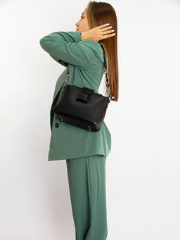 LACCOMA сумка Y1444-черный натуральная кожа полиэстр  фото 5