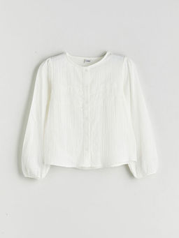 Bisiklet Yaka Dantel Detayl? K?z ?ocuk M?slin G?mlek