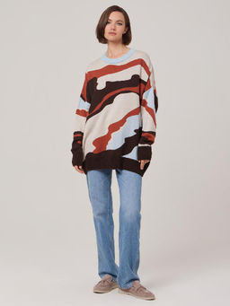 Джемпер женский 1231153007 beige/brown/l.blue - Eleganzza фото 2