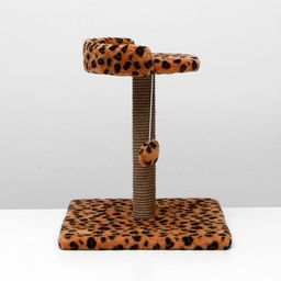 Когтеточка малая Арена с игрушкой, 40 х 40х 55 см, джут, леопард - Пижон фото 2