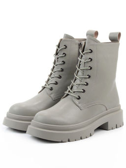 04-PAS70-3Z GRAY/GREEN Ботинки зимние женские (натуральная кожа, 100% шерсть)