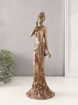 Фигурка полистоун «Агнесс в платье 20-30-х годов с розами», 11.5×10×31.5 см