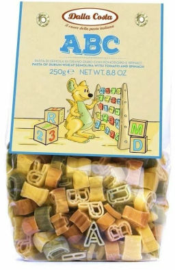 Макаронные изделия без яиц Dalla Costa со шпинатом и томатами Алфавит (0,250 кг)  фото 2