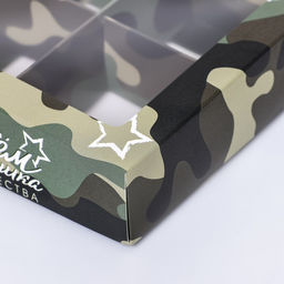 Цена за 5 шт. Коробка для 4 конфеты, Камуфляж 12.6?12.6?3.5 см