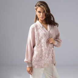 Рубашка комбинированный с кружевом, Нежный вздох - Charutti фото 18