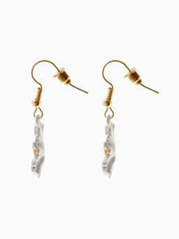 Цена за 2 шт. Серьги металл «Ромашки», жёлто-белые