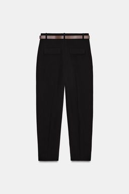 PANTAL?N PINZAS CINTUR?N / Negro - Zara фото 8