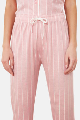Trendyolmilla Pembe Cizgili Biye Detayl? Uyku Bantl? Orme Pijama Tak?m? THMSS21PT1225  фото 14