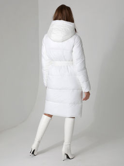 24433 Пальто стеганое молочный - Dizzyway фото 4